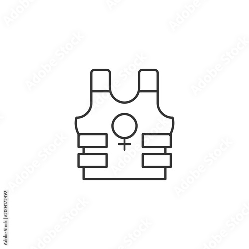 Women in military linear icon. Female soldiers. Equal opportunities. Freedom fighter. Thin line customizable illustration. Contour symbol. Vector isolated outline drawing. Editable stroke