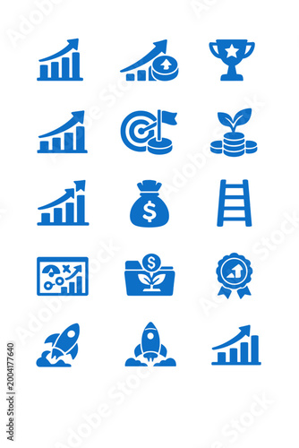 Expanding vector simple dashboard icon graph money generation coin image kpi profit