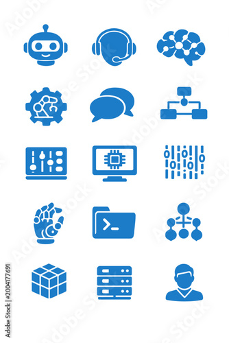 Simple image neural generation icon vector rack folder bubble server data command