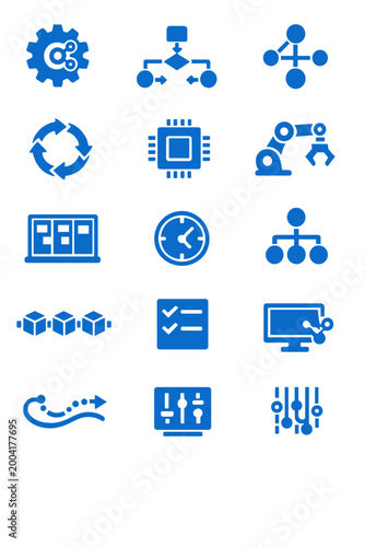 Stream simple control scheduling gear icon flowchart smart clock image automation generation