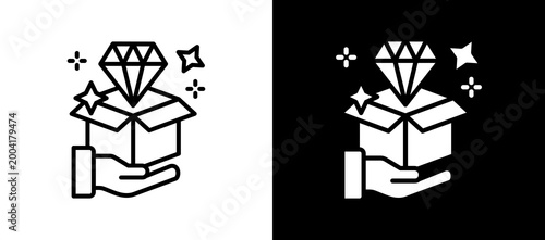 Tableau sur toile Product Value blackwhite icon