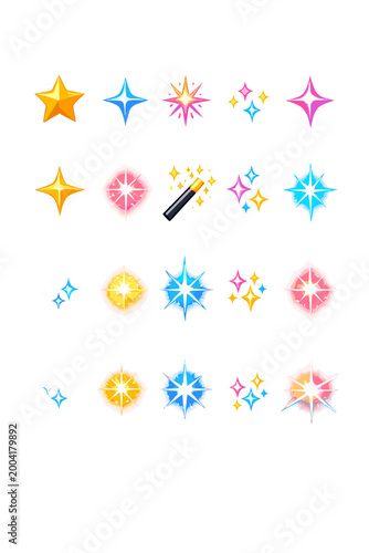 Flare wand glitter magic icon generation star image sparkle simple radiant vector