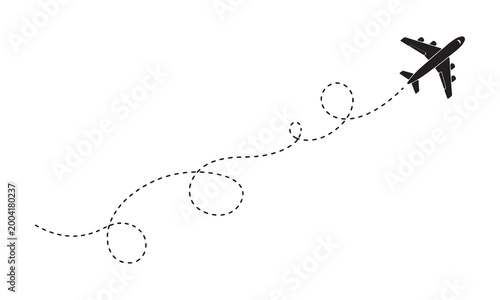 Airplane flying in a wavy dotted line