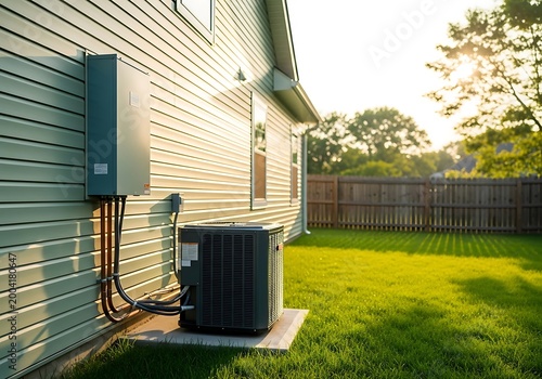 Residential exterior air conditioning unit and electrical box
