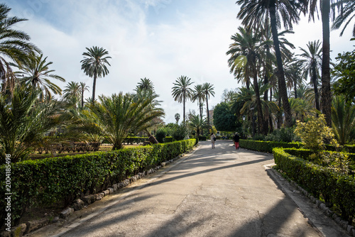 Piazza della Vittoria and the garden of Villa Bonanno, Old Town, Palermo, Sicily, Italy
