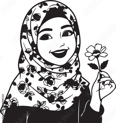 Muslim women travel, city tourism, modern lifestyle, flat illustration