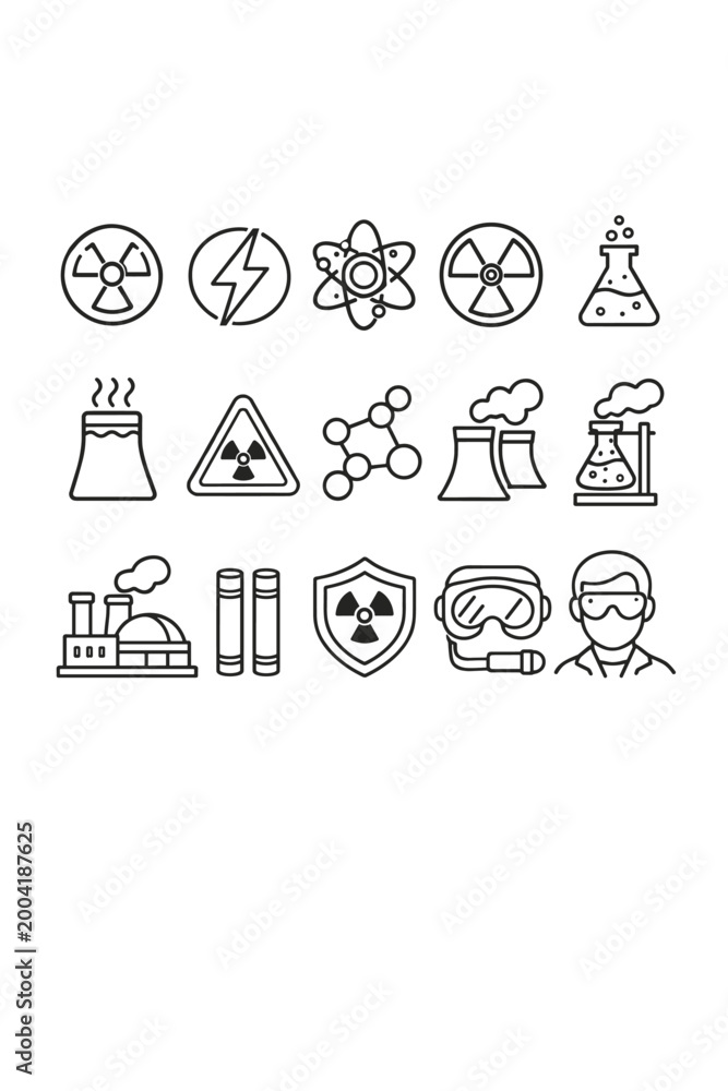 Fototapeta premium Counter icon energy image rod generation molecule simple warning flask shield vector