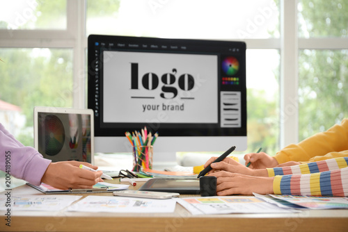 Team of graphic designers w...