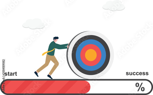 Professional pushing target on progress bar