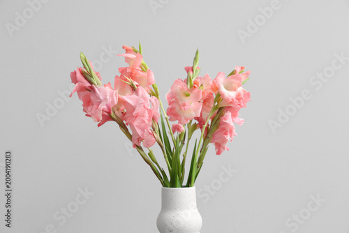 Vase with bouquet of beauti...