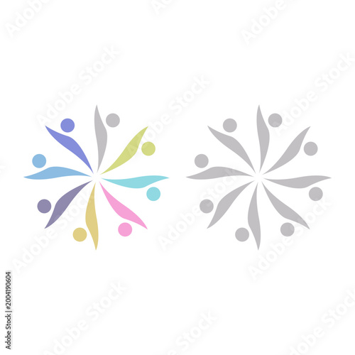 PEOPLE COMMUNITY SIGN SYMBOL LOGO VECTOR