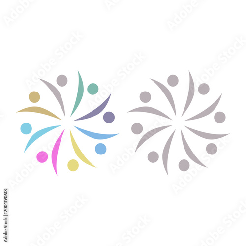 PEOPLE COMMUNITY SIGN SYMBOL LOGO VECTOR