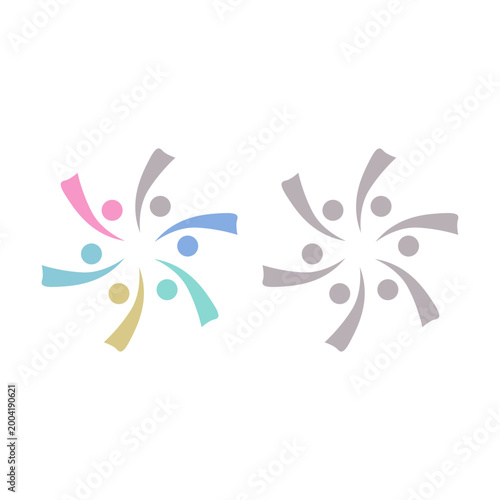 PEOPLE COMMUNITY SIGN SYMBOL LOGO VECTOR