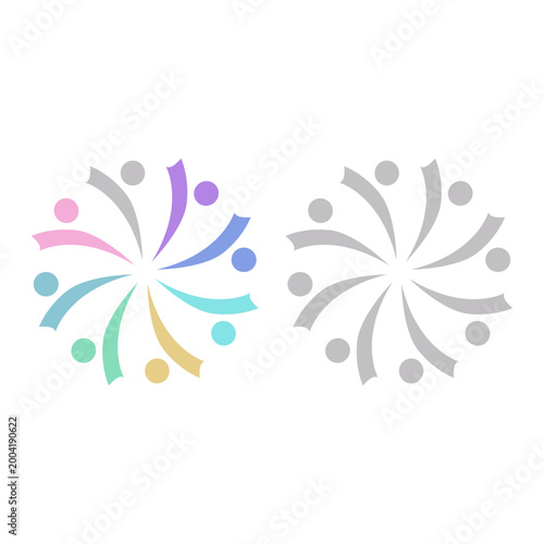 PEOPLE COMMUNITY SIGN SYMBOL LOGO VECTOR