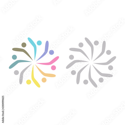 PEOPLE COMMUNITY SIGN SYMBOL LOGO VECTOR