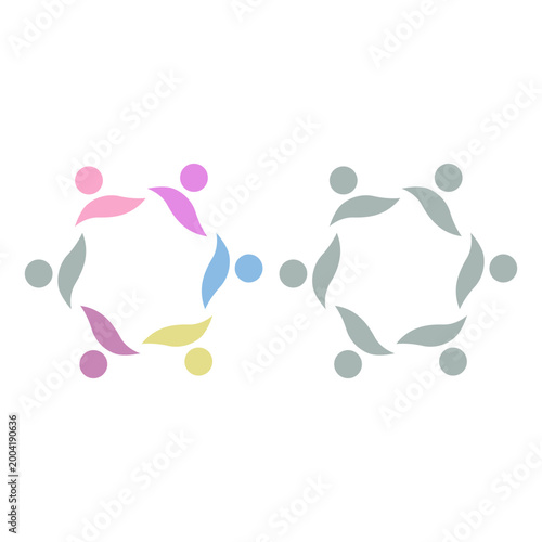 PEOPLE COMMUNITY SIGN SYMBOL LOGO VECTOR