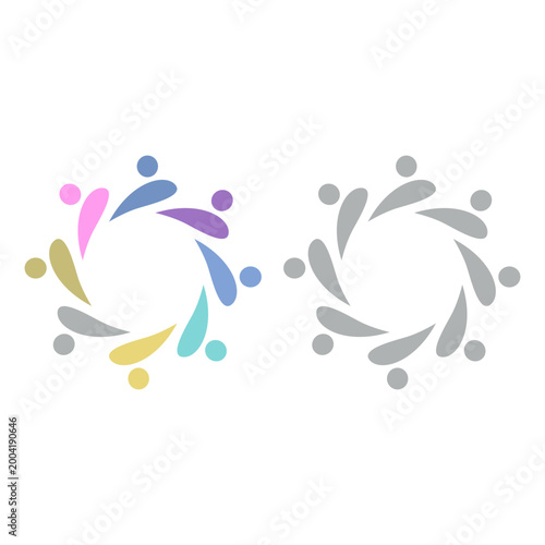 PEOPLE COMMUNITY SIGN SYMBOL LOGO VECTOR