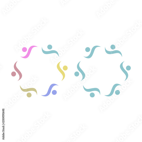 PEOPLE COMMUNITY SIGN SYMBOL LOGO VECTOR