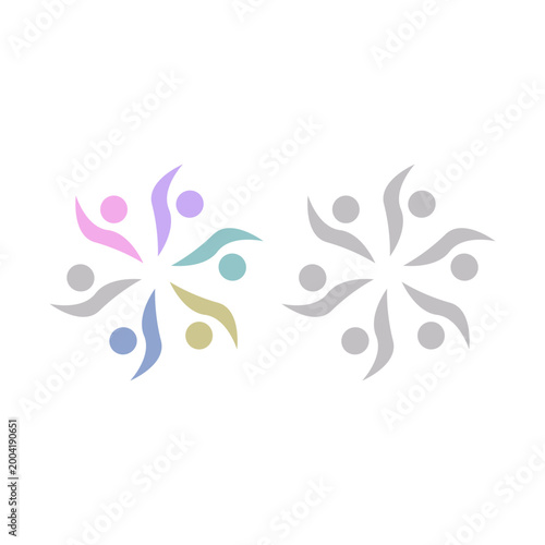 PEOPLE COMMUNITY SIGN SYMBOL LOGO VECTOR