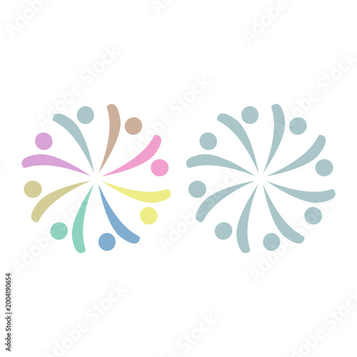 PEOPLE COMMUNITY SIGN SYMBOL LOGO VECTOR