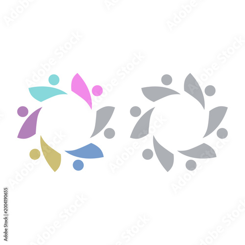 PEOPLE COMMUNITY SIGN SYMBOL LOGO VECTOR