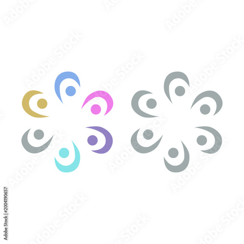 PEOPLE COMMUNITY SIGN SYMBOL LOGO VECTOR