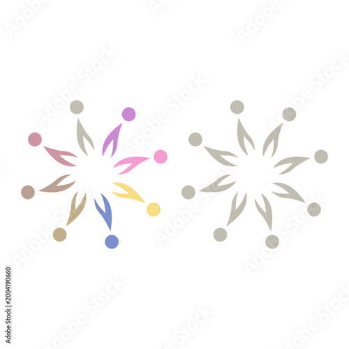 PEOPLE COMMUNITY SIGN SYMBOL LOGO VECTOR
