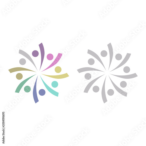 PEOPLE COMMUNITY SIGN SYMBOL LOGO VECTOR