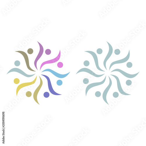 PEOPLE COMMUNITY SIGN SYMBOL LOGO VECTOR