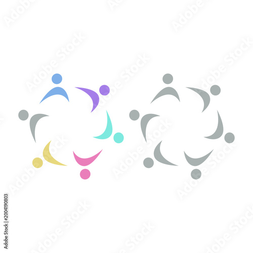 PEOPLE COMMUNITY SIGN SYMBOL LOGO VECTOR