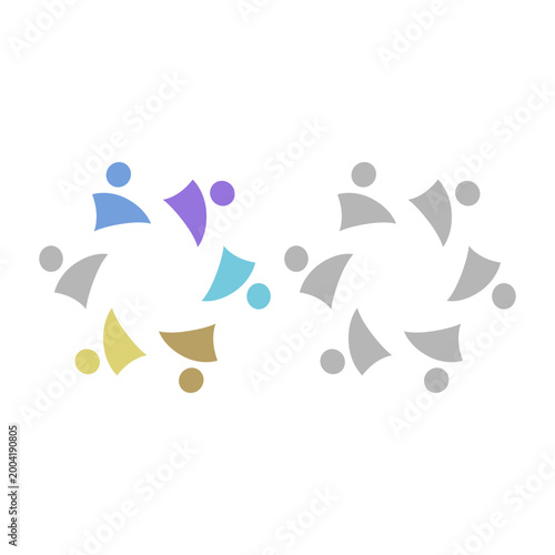 PEOPLE COMMUNITY SIGN SYMBOL LOGO VECTOR