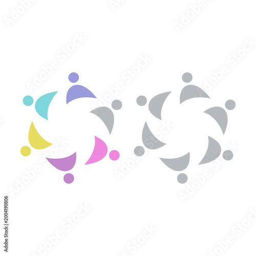 PEOPLE COMMUNITY SIGN SYMBOL LOGO VECTOR