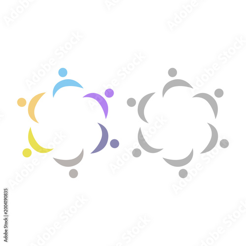 PEOPLE COMMUNITY SIGN SYMBOL LOGO VECTOR