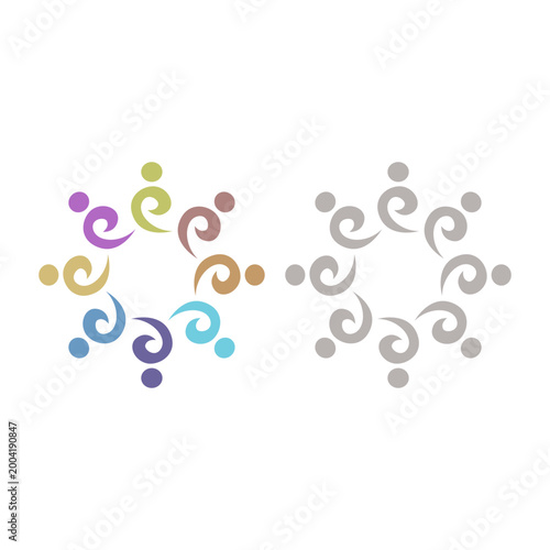 PEOPLE COMMUNITY SIGN SYMBOL LOGO VECTOR