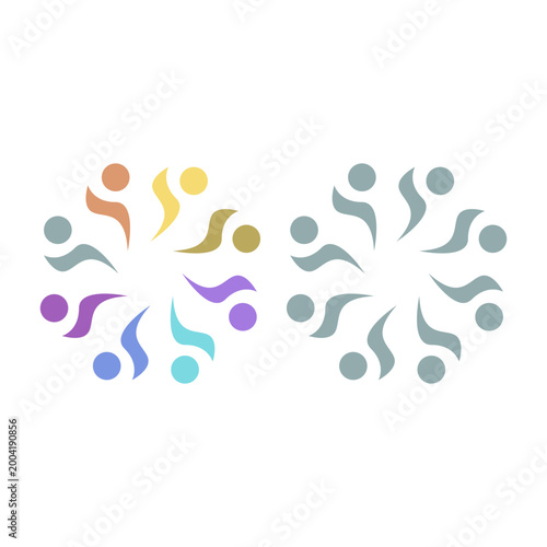 PEOPLE COMMUNITY SIGN SYMBOL LOGO VECTOR
