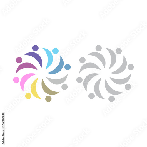 PEOPLE COMMUNITY SIGN SYMBOL LOGO VECTOR