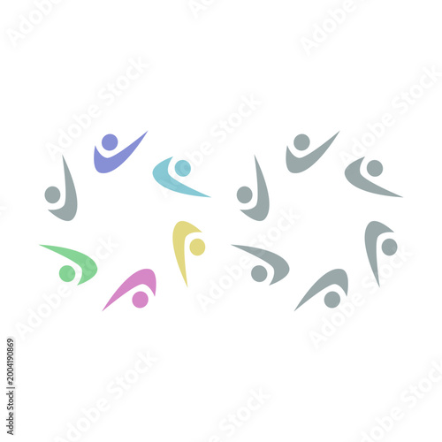 PEOPLE COMMUNITY SIGN SYMBOL LOGO VECTOR