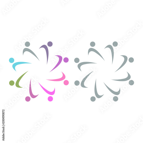 PEOPLE COMMUNITY SIGN SYMBOL LOGO VECTOR
