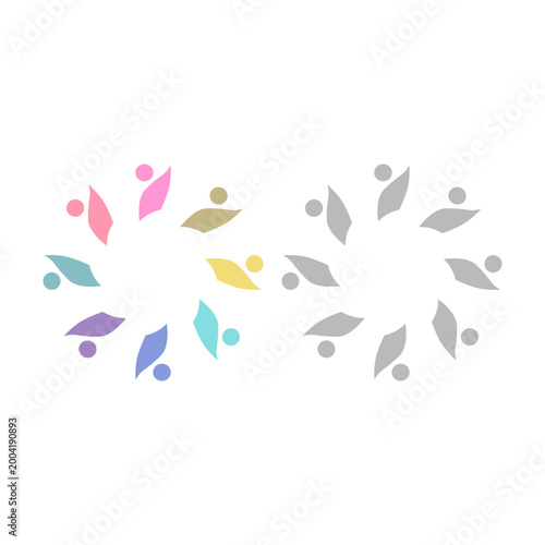 PEOPLE COMMUNITY SIGN SYMBOL LOGO VECTOR