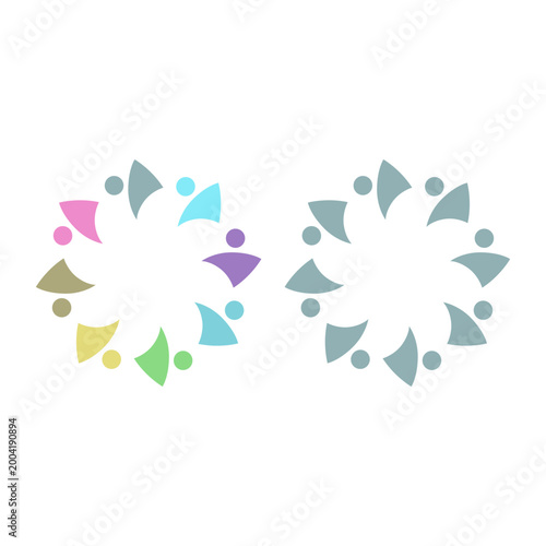 PEOPLE COMMUNITY SIGN SYMBOL LOGO VECTOR