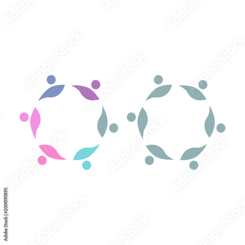 PEOPLE COMMUNITY SIGN SYMBOL LOGO VECTOR