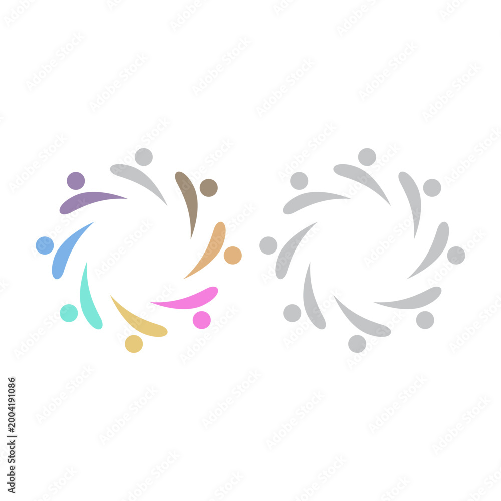 Fototapeta premium PEOPLE COMMUNITY SIGN SYMBOL LOGO VECTOR