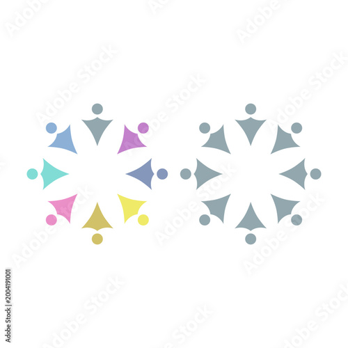 PEOPLE COMMUNITY SIGN SYMBOL LOGO VECTOR