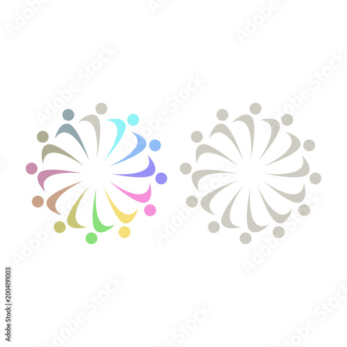 PEOPLE COMMUNITY SIGN SYMBOL LOGO VECTOR