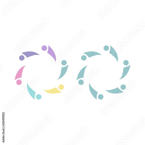 PEOPLE COMMUNITY SIGN SYMBOL LOGO VECTOR