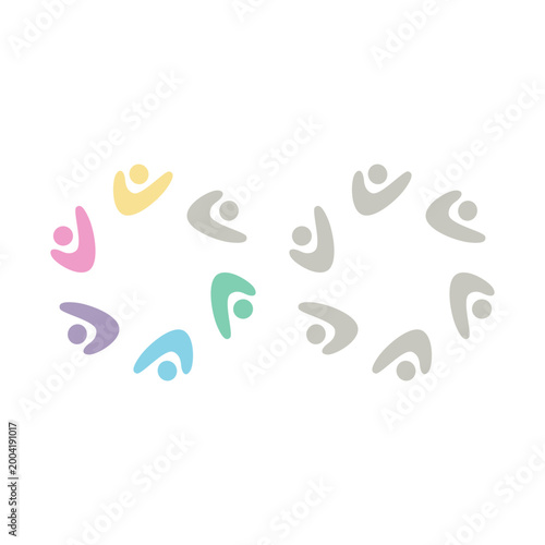 PEOPLE COMMUNITY SIGN SYMBOL LOGO VECTOR