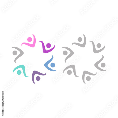 PEOPLE COMMUNITY SIGN SYMBOL LOGO VECTOR