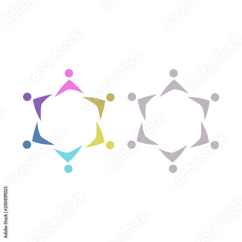PEOPLE COMMUNITY SIGN SYMBOL LOGO VECTOR