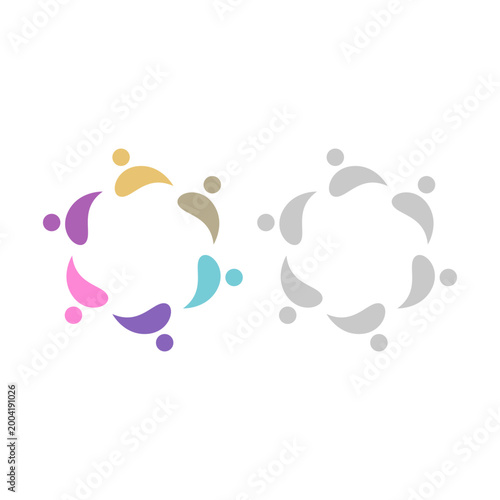 PEOPLE COMMUNITY SIGN SYMBOL LOGO VECTOR