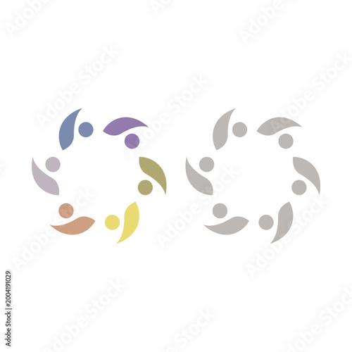 PEOPLE COMMUNITY SIGN SYMBOL LOGO VECTOR
